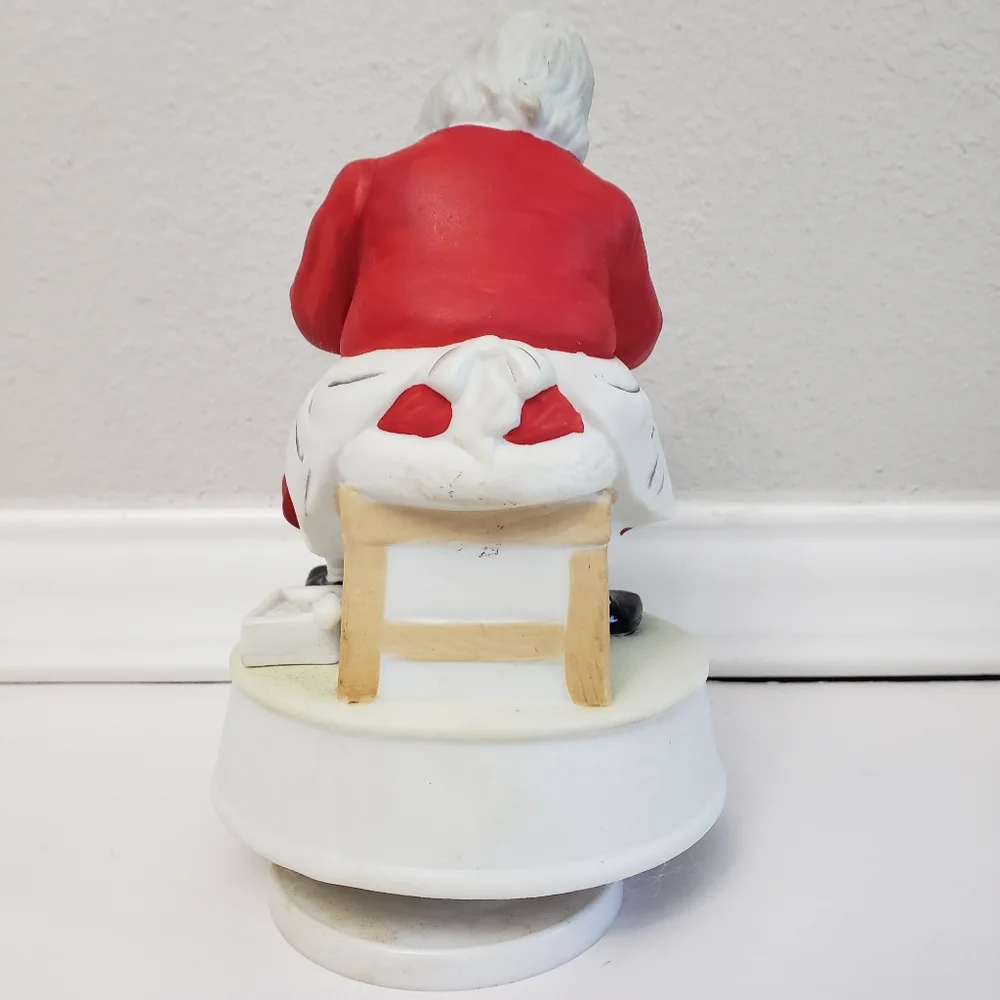 Vintage Musical Rotating Santa's Workshop 
